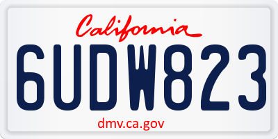 CA license plate 6UDW823