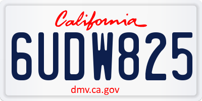CA license plate 6UDW825