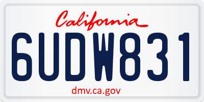 CA license plate 6UDW831