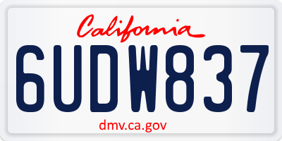 CA license plate 6UDW837