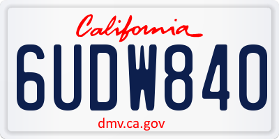 CA license plate 6UDW840