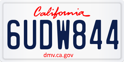 CA license plate 6UDW844