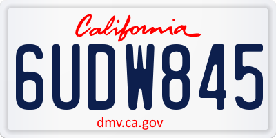 CA license plate 6UDW845