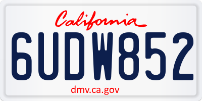 CA license plate 6UDW852