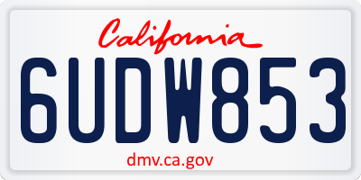 CA license plate 6UDW853