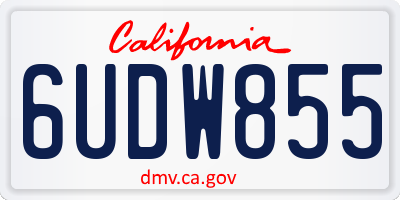 CA license plate 6UDW855