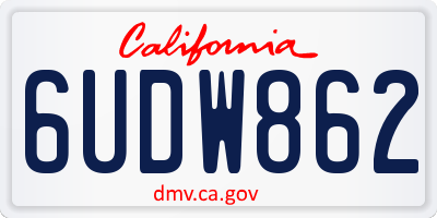 CA license plate 6UDW862