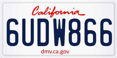 CA license plate 6UDW866