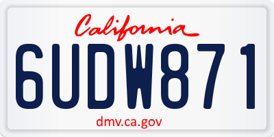 CA license plate 6UDW871