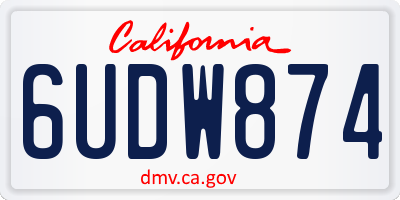 CA license plate 6UDW874