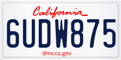 CA license plate 6UDW875
