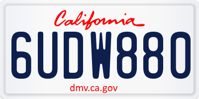 CA license plate 6UDW880