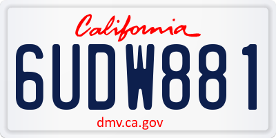 CA license plate 6UDW881