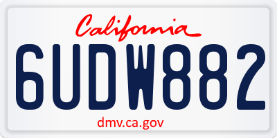 CA license plate 6UDW882