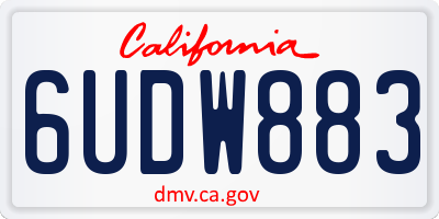 CA license plate 6UDW883
