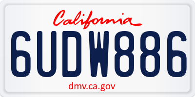 CA license plate 6UDW886