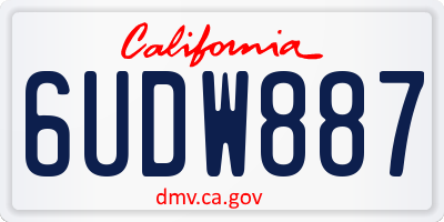 CA license plate 6UDW887