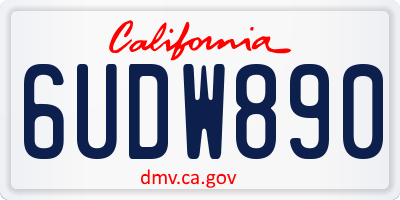 CA license plate 6UDW890