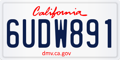 CA license plate 6UDW891