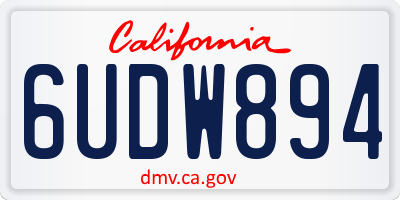 CA license plate 6UDW894