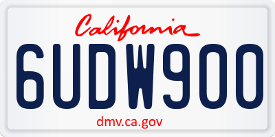 CA license plate 6UDW900