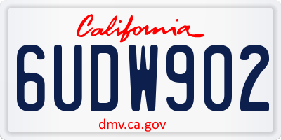 CA license plate 6UDW902