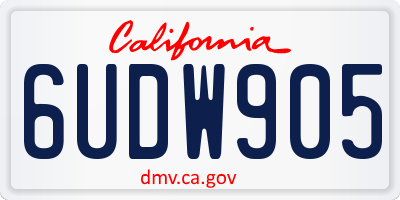 CA license plate 6UDW905