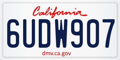 CA license plate 6UDW907
