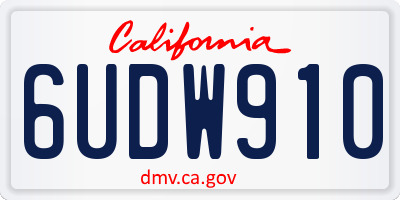 CA license plate 6UDW910