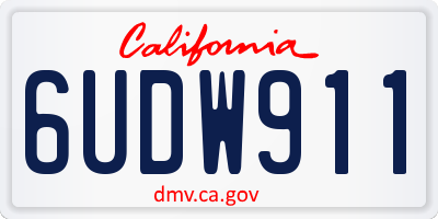 CA license plate 6UDW911