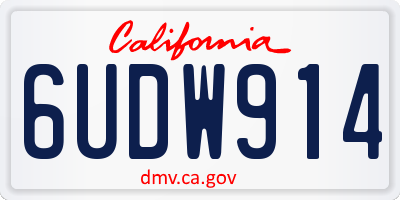 CA license plate 6UDW914