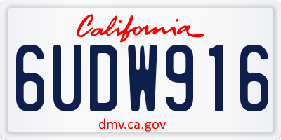 CA license plate 6UDW916