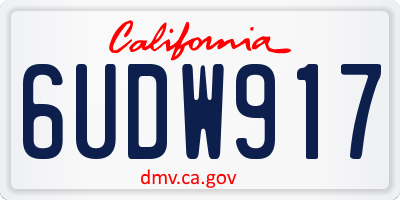 CA license plate 6UDW917