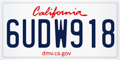 CA license plate 6UDW918