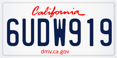 CA license plate 6UDW919
