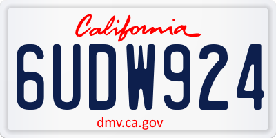 CA license plate 6UDW924