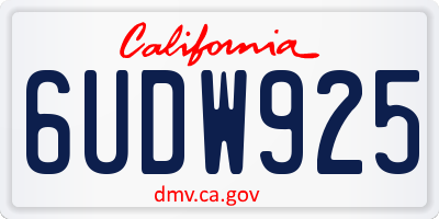 CA license plate 6UDW925