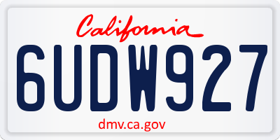 CA license plate 6UDW927