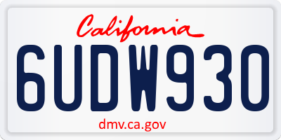 CA license plate 6UDW930