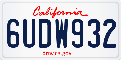 CA license plate 6UDW932