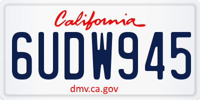 CA license plate 6UDW945