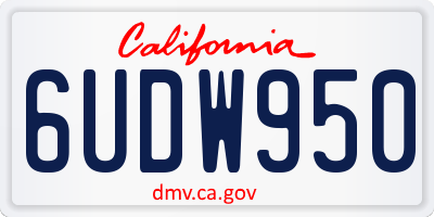 CA license plate 6UDW950