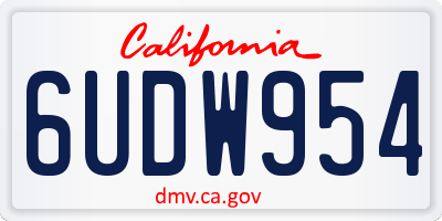 CA license plate 6UDW954