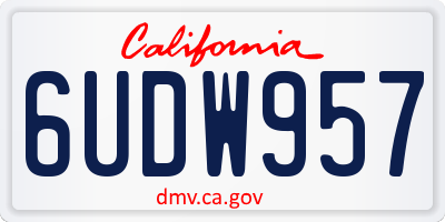 CA license plate 6UDW957