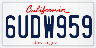 CA license plate 6UDW959