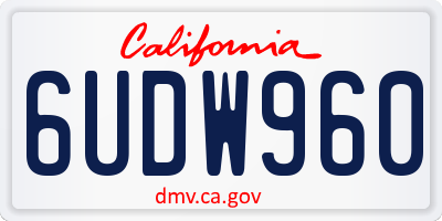 CA license plate 6UDW960