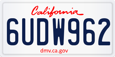 CA license plate 6UDW962