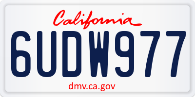 CA license plate 6UDW977