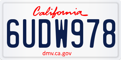 CA license plate 6UDW978