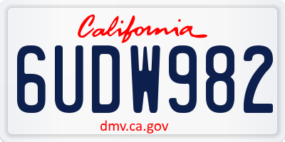 CA license plate 6UDW982
